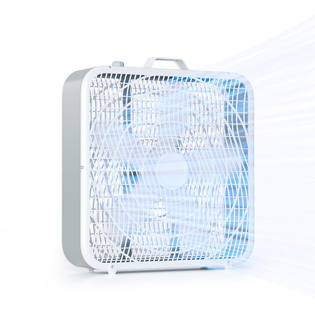 20” 3-Speed Box Fan with Safety Grill, White F155324