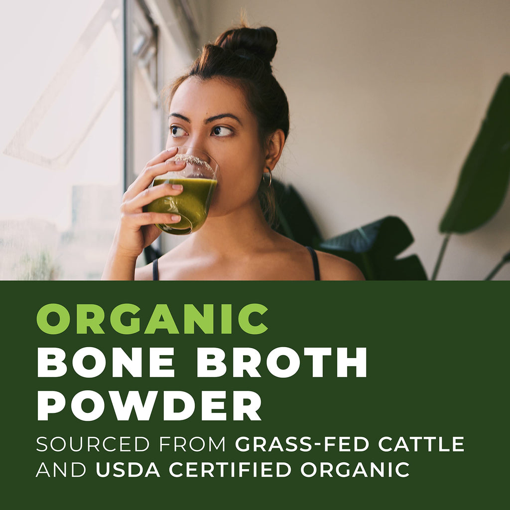 Organic Grass Fed Beef Bone Broth Protein Powder 16oz E1542