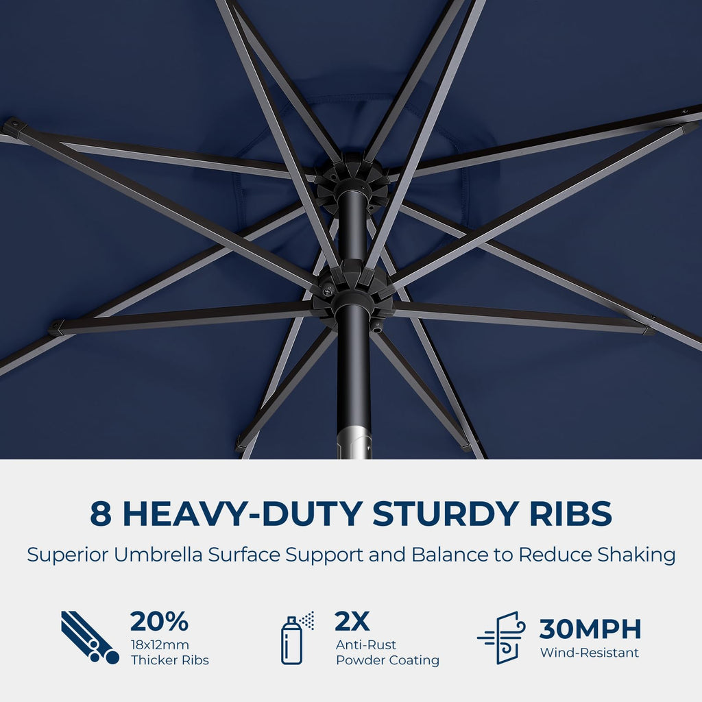 9FT Outdoor Patio Umbrella Navy Blue Y9360