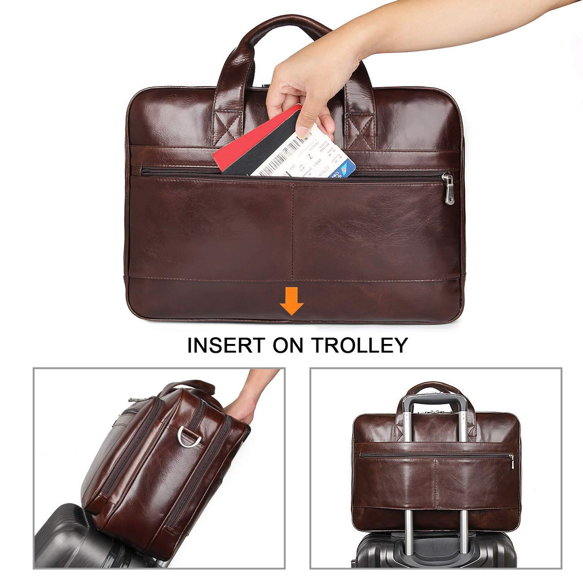 Leather 16'' Laptop Messenger Bag O13523