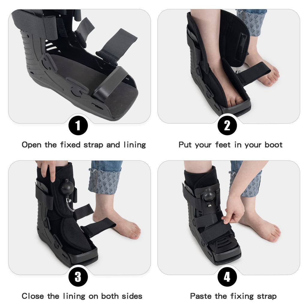 Black Medium Inflatable Walking Boot S1988