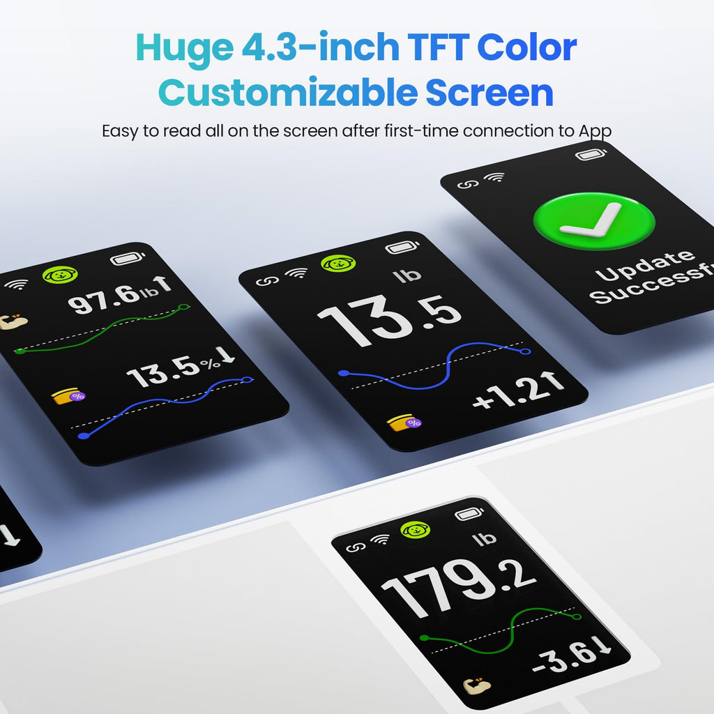 Digital Bathroom Weight Scale with 4.3" Color Display V8098