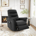 Black Boucle Swivel Rocker Glider Lounge Chair U763542