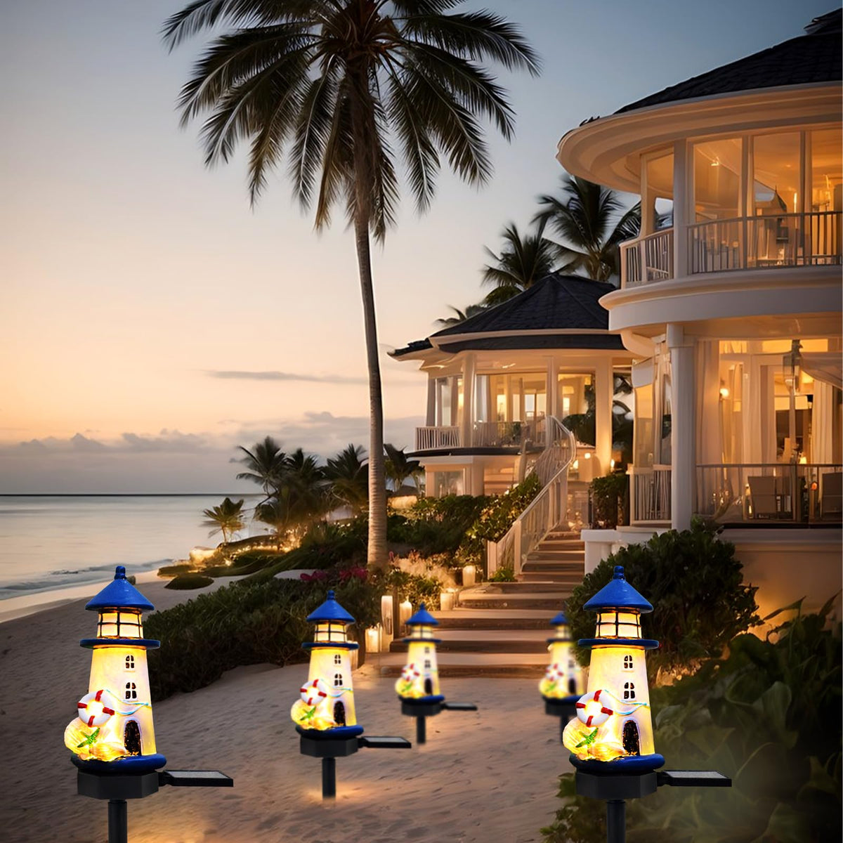 Blue Waterproof Solar Powered Garden Stake Light R58082
