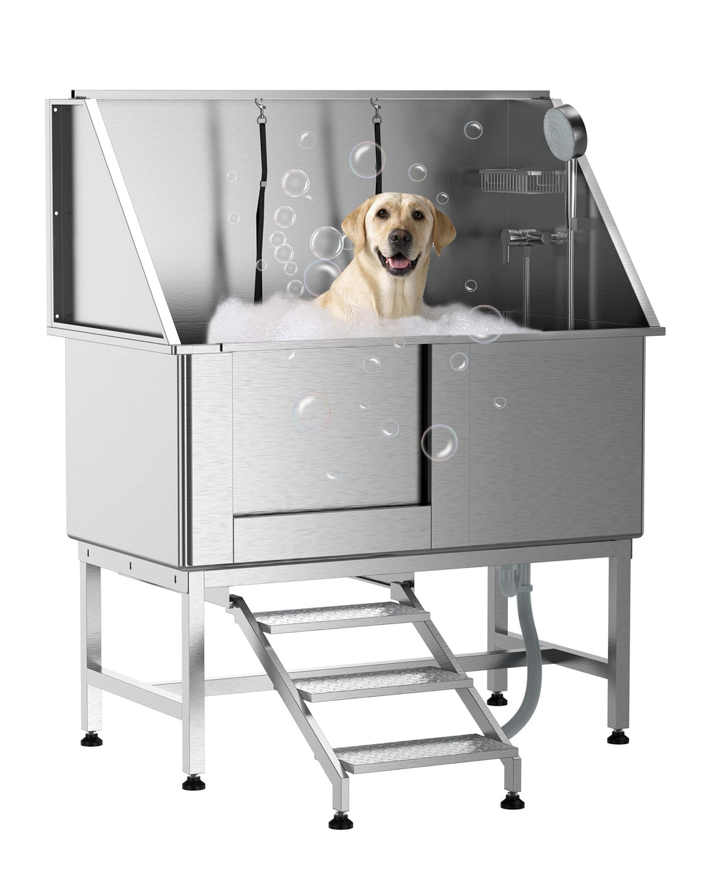 50" Stainless Steel Dog Grooming Bathtub with Faucet Y688
