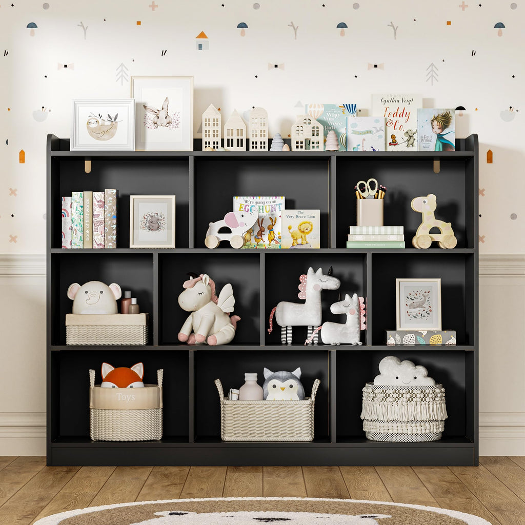 Black 3 Tier Wood Bookshelf F429878