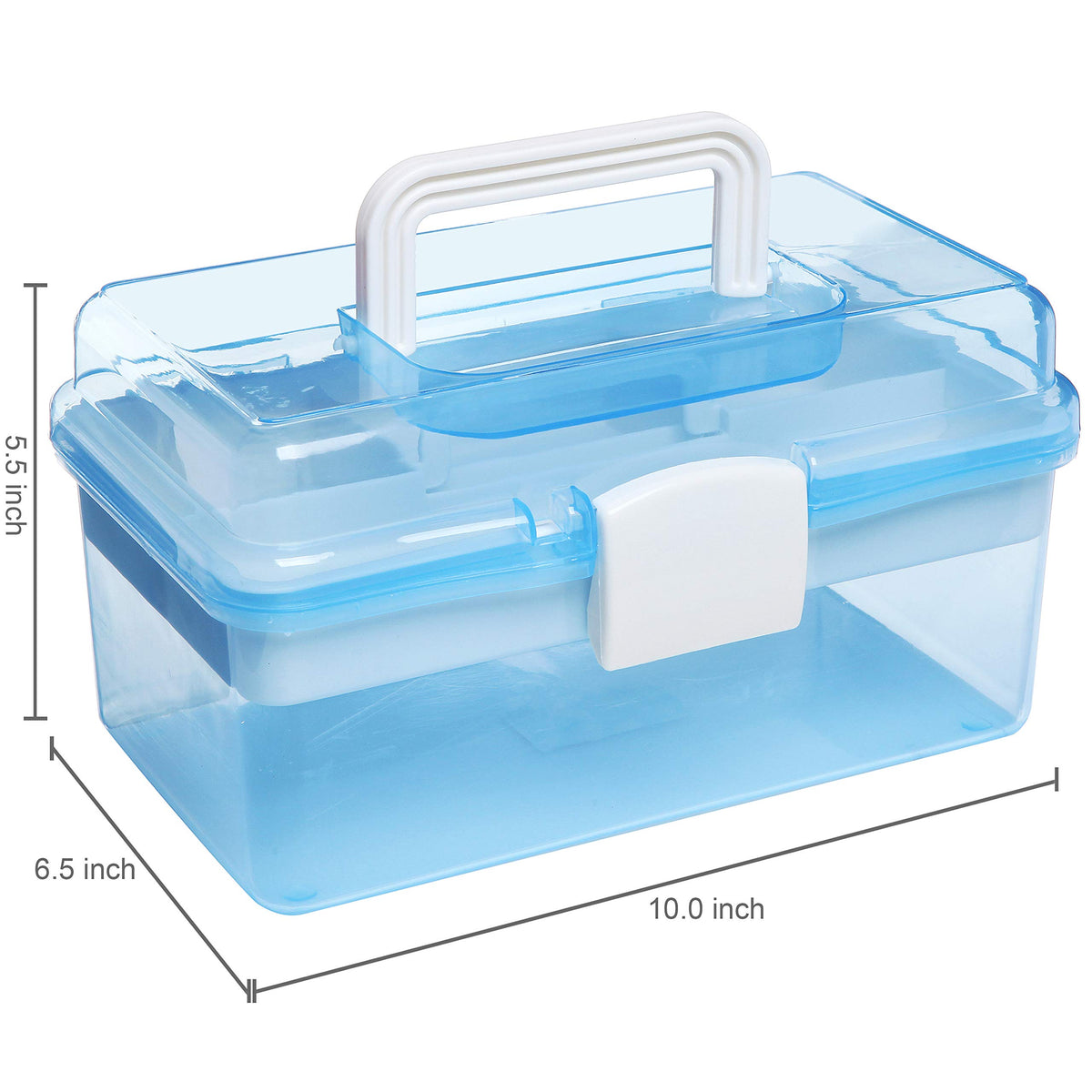 10 Inch Blue Plastic Storage Box with Removable Tray A220