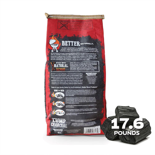 100% All Natural Hardwood Lump Charcoal 17.6 Pounds A526773