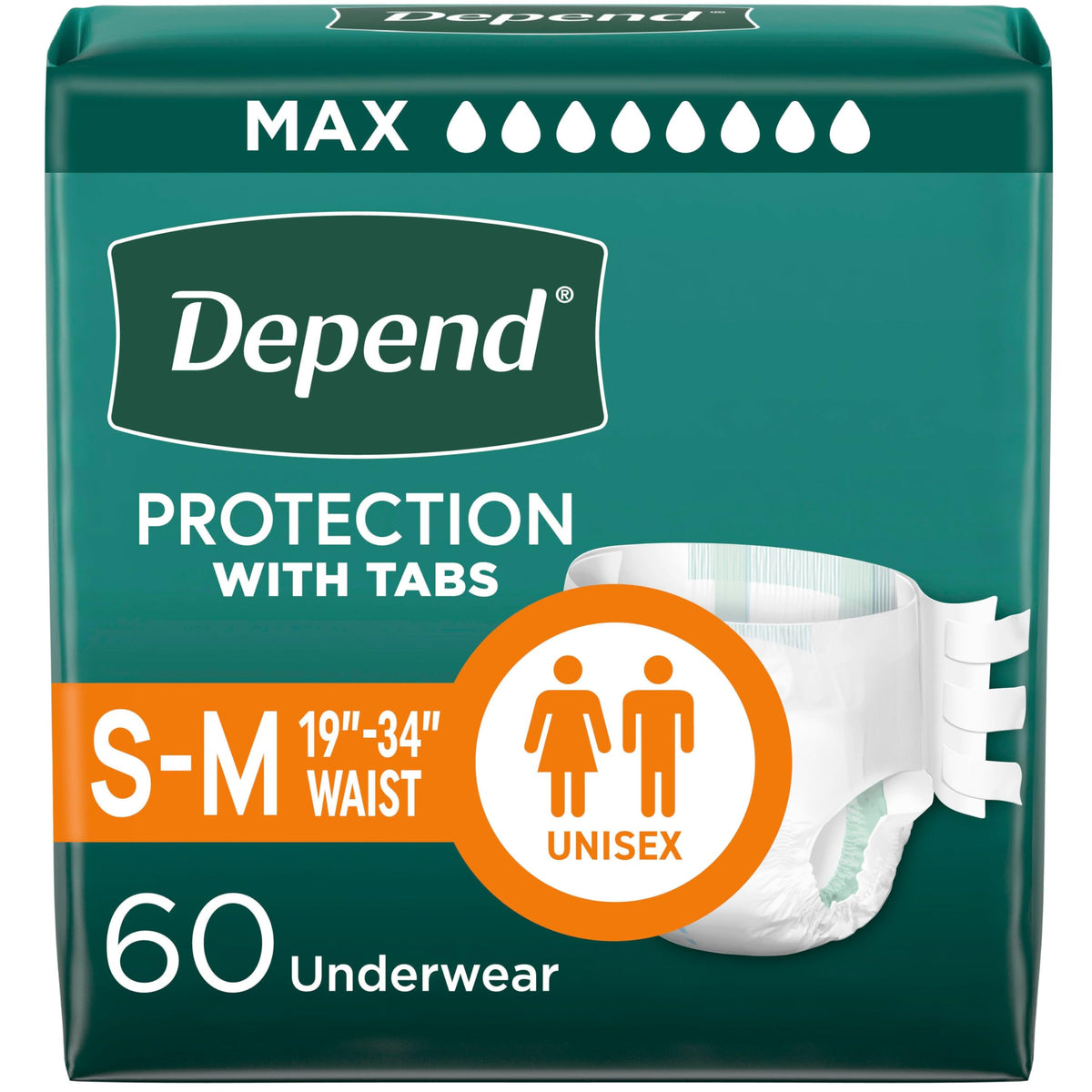 Adult Diapers with Tabs S/M 60 Count Q219027