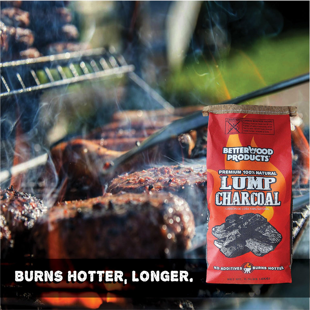100% All Natural Hardwood Lump Charcoal 17.6 Pounds A526773