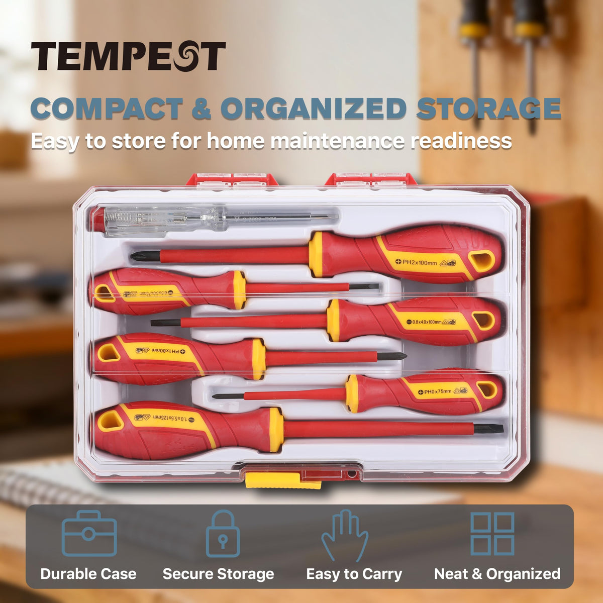 7 Piece VDE Insulated Screwdriver Set with Voltage Tester O5232