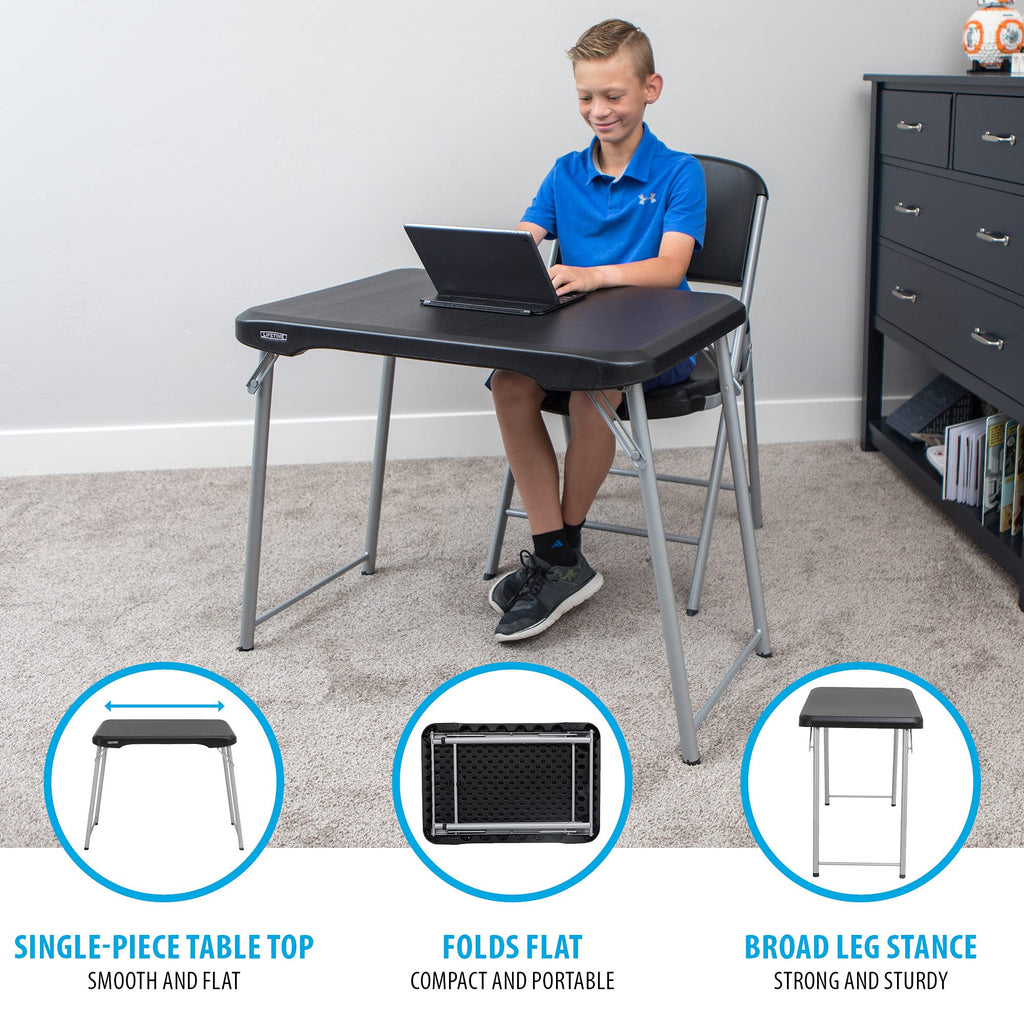 Black and Silver Compact Folding Table C530973