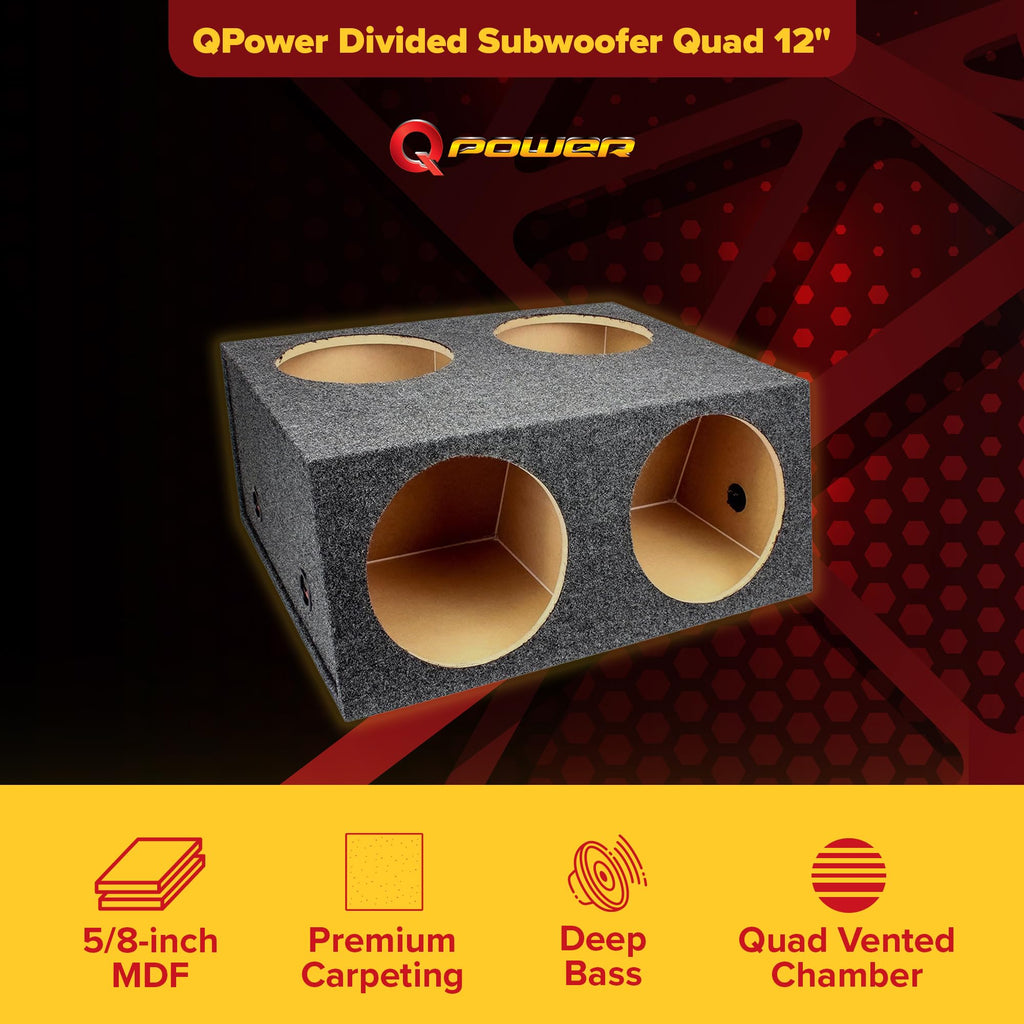 12 Inch 4 Hole Sealed Divided Speaker Box Subwoofer Enclosure P3693