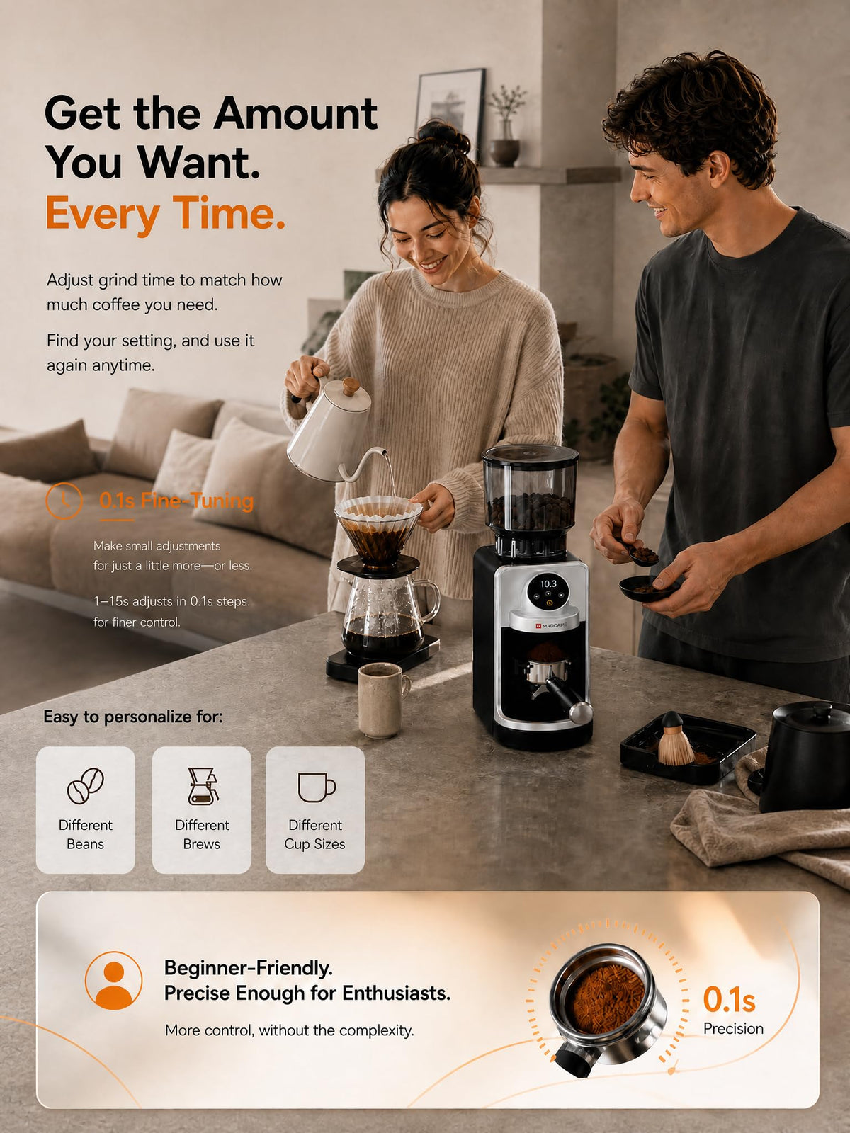 Electric Burr Coffee Grinder with 51 Grind Settings E282962