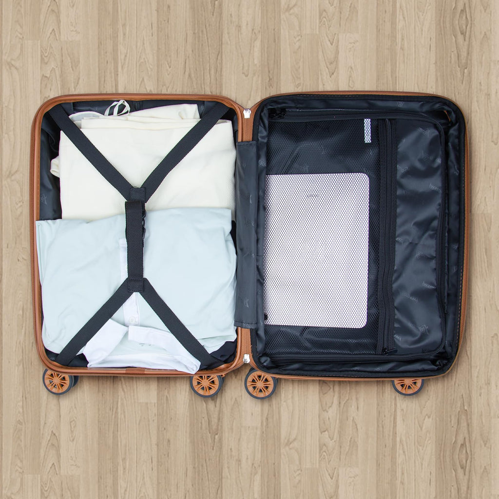 Expandable 21" Carry On Hardshell Luggage with Spinner Wheels, White J660204