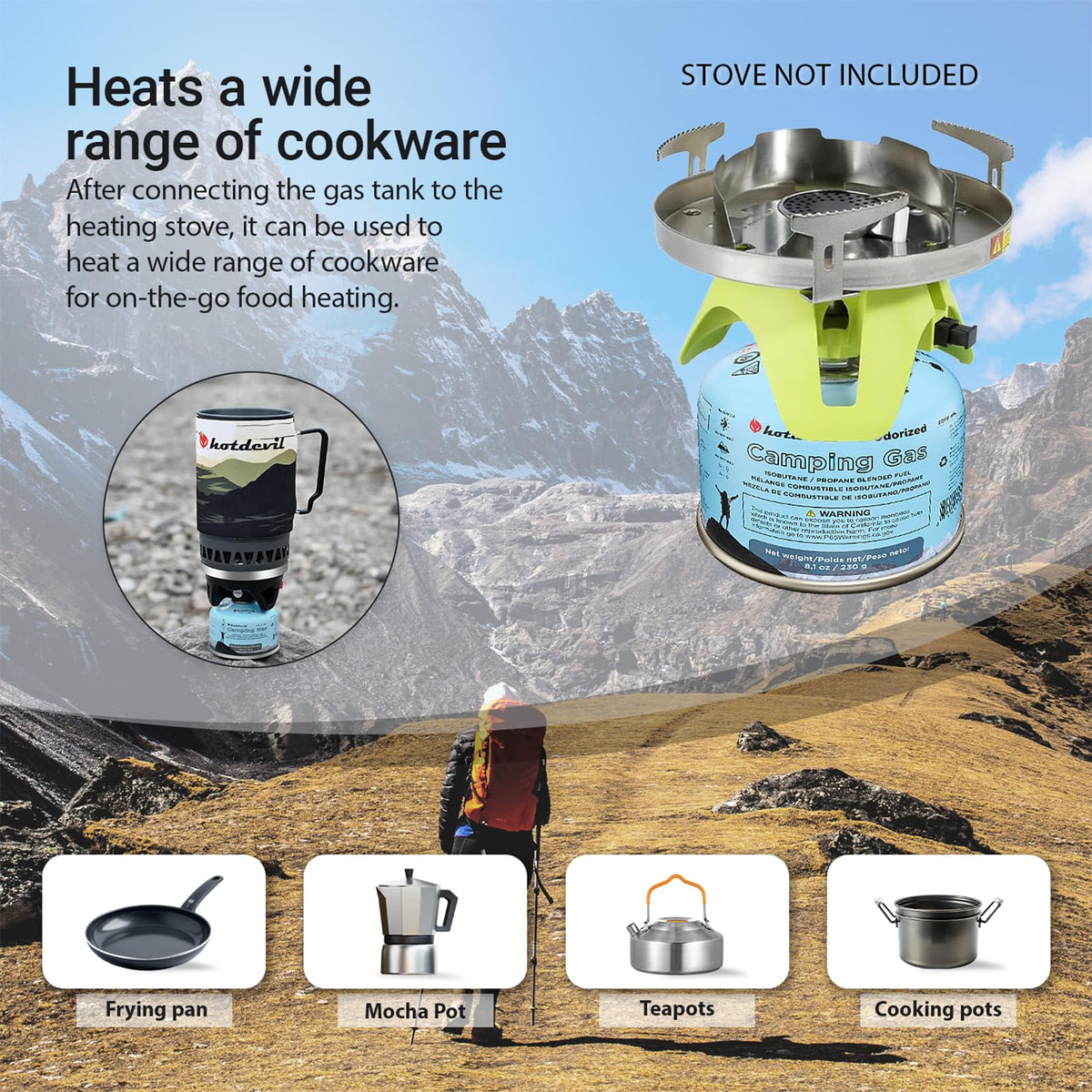 Isobutane Fuel Canister 230 Gram Camping Stove Fuel 8.1oz 4 packs P394595