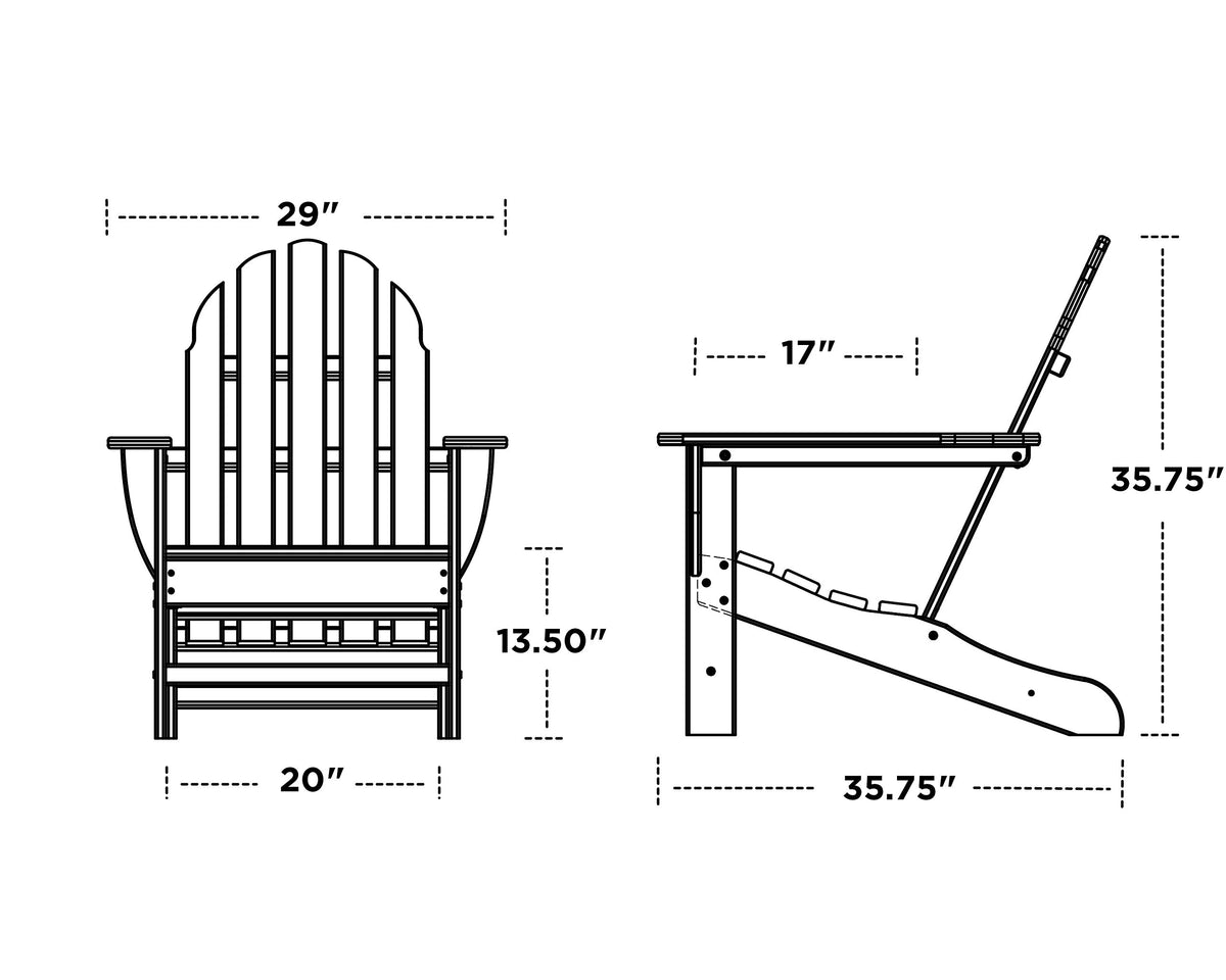 Pacific Blue Outdoor Adirondack Chair W67558