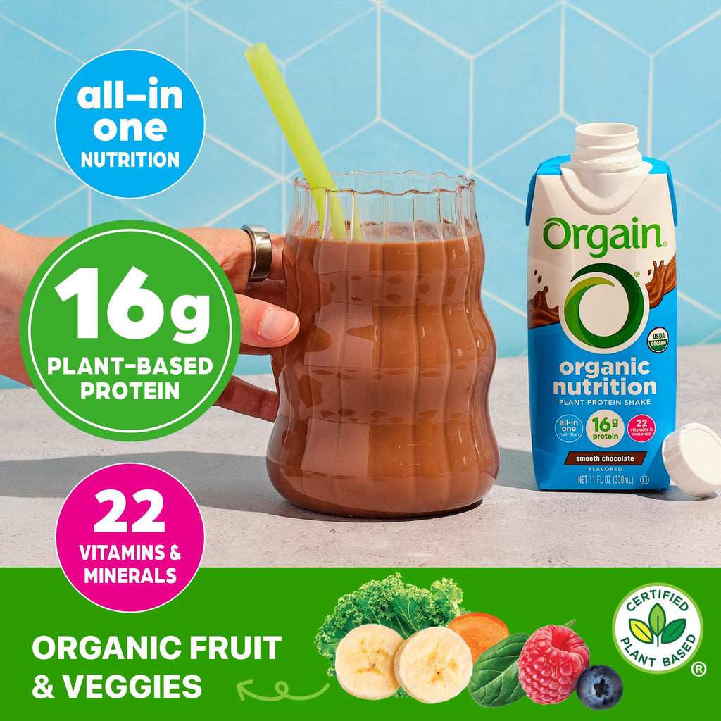 Organic Vegan 16g Protein Shake, Chocolate, 11 oz, 12pk A956