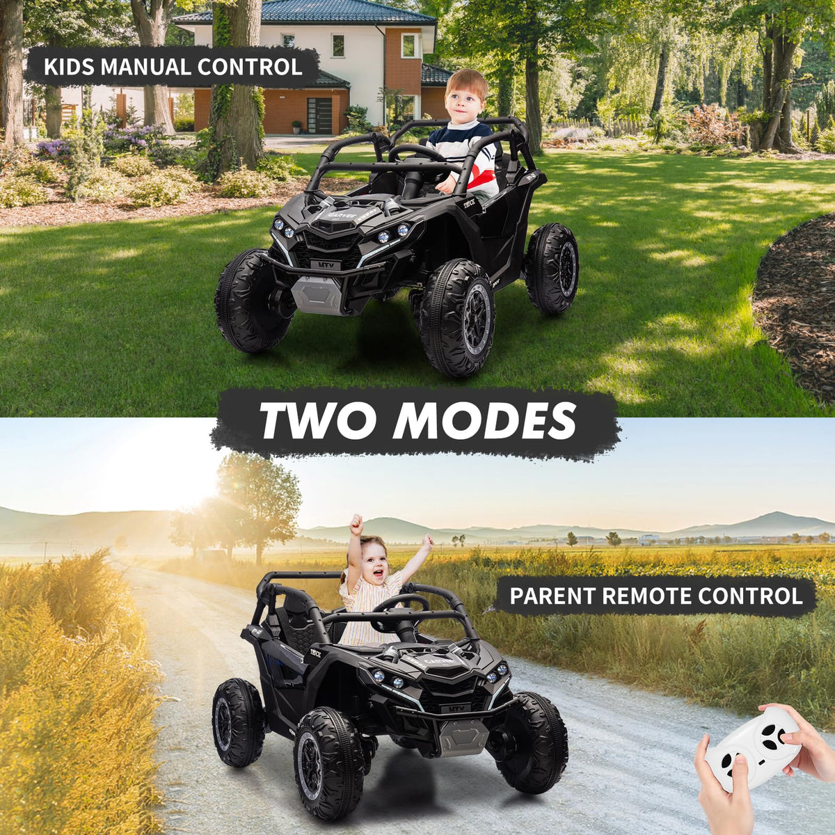 24V 2-Seater Kids Ride on Car with Remote Control 4WD Electric Truck J39452