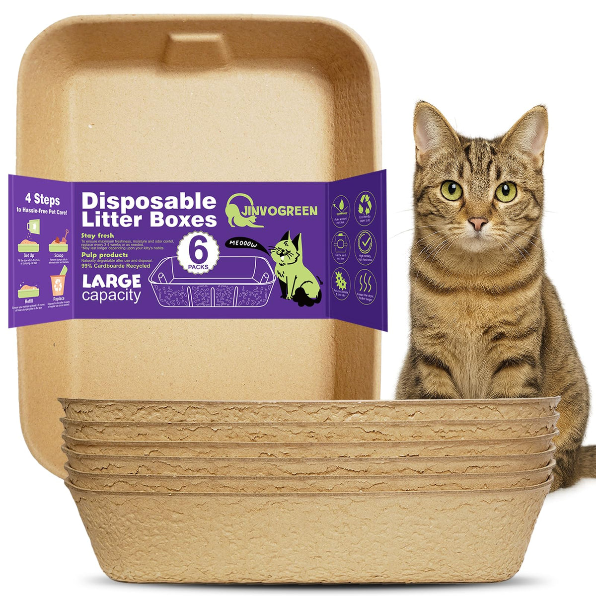 8 Pack Disposable Litter Boxes P89404