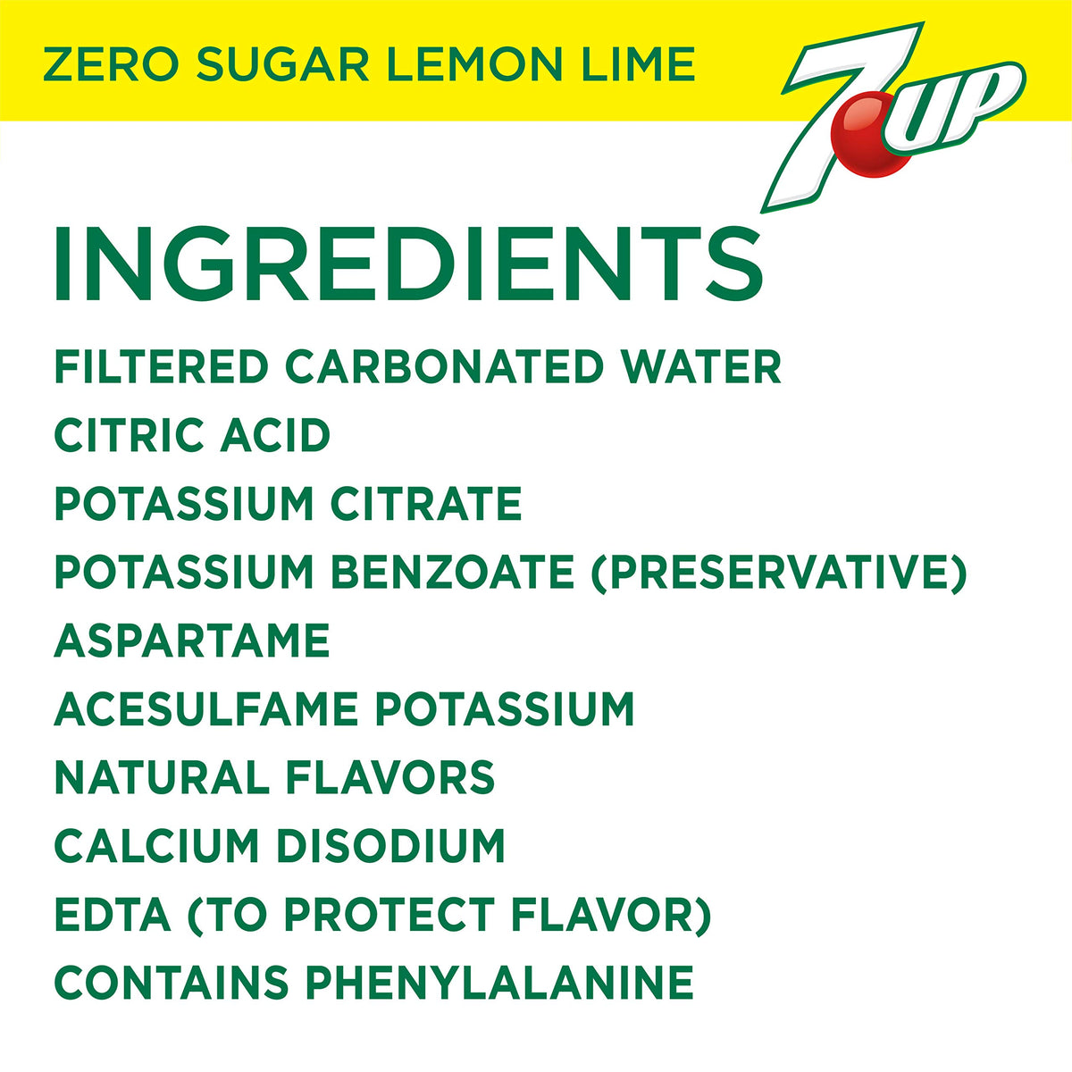 Zero Sugar 7-Up Soda, 12 Oz (Pack of 24) A374000