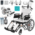 5-In-1 Fold Reclining Wheelchair with Elevating Leg Rests U754