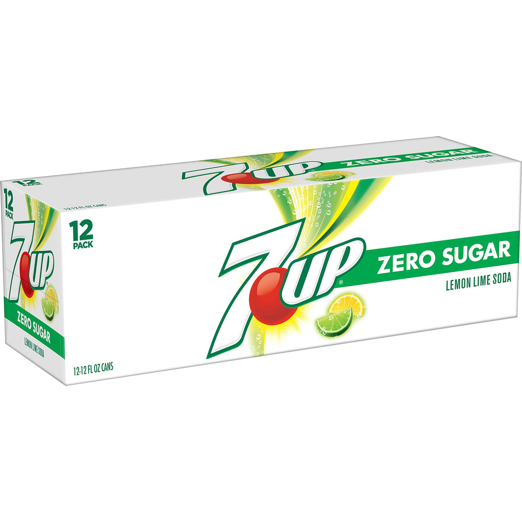 Zero Sugar 7-Up Soda, 12 Oz (Pack of 24) A374000