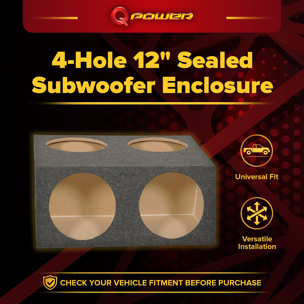 12 Inch 4 Hole Sealed Divided Speaker Box Subwoofer Enclosure P3693