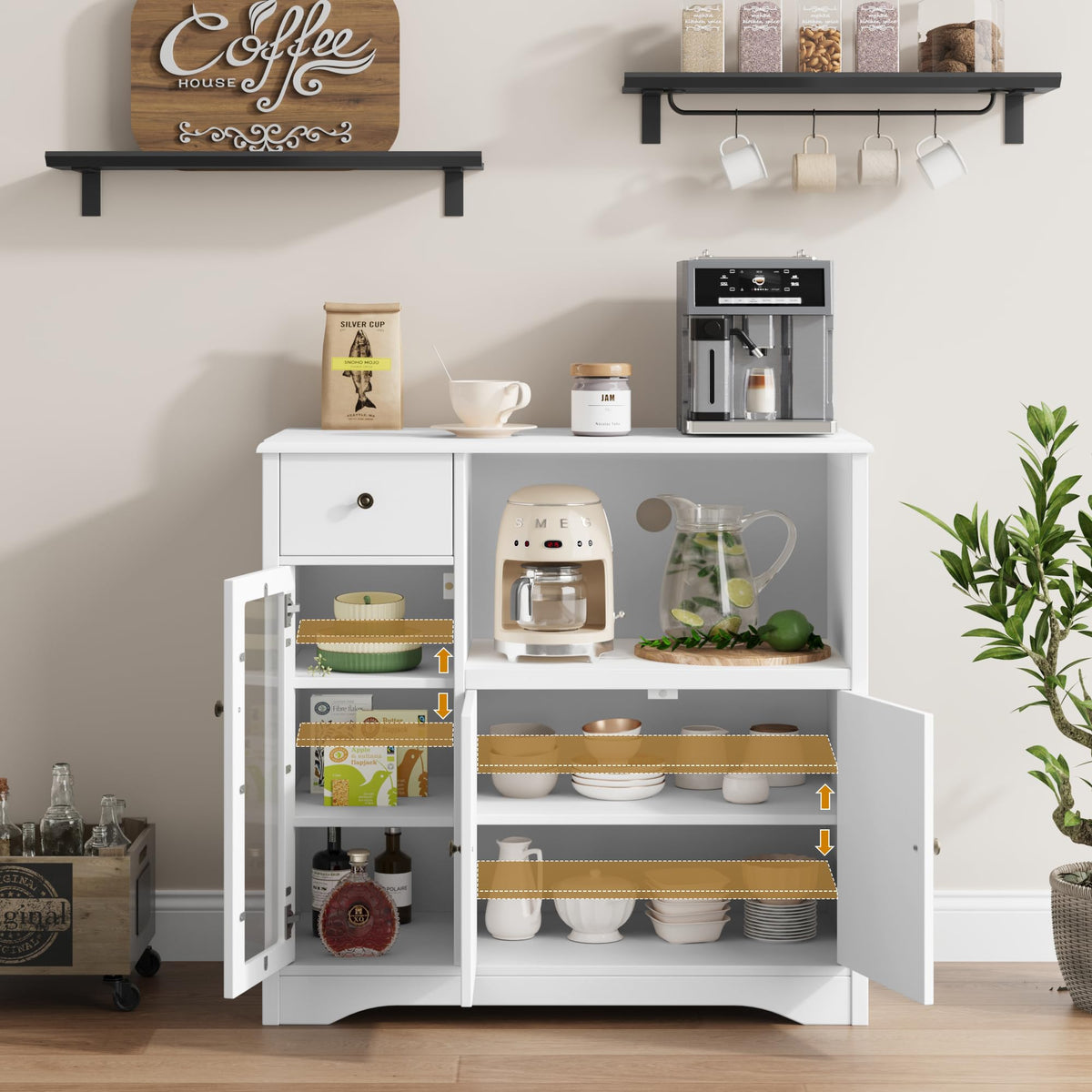 White Microwave Cabinet X4386