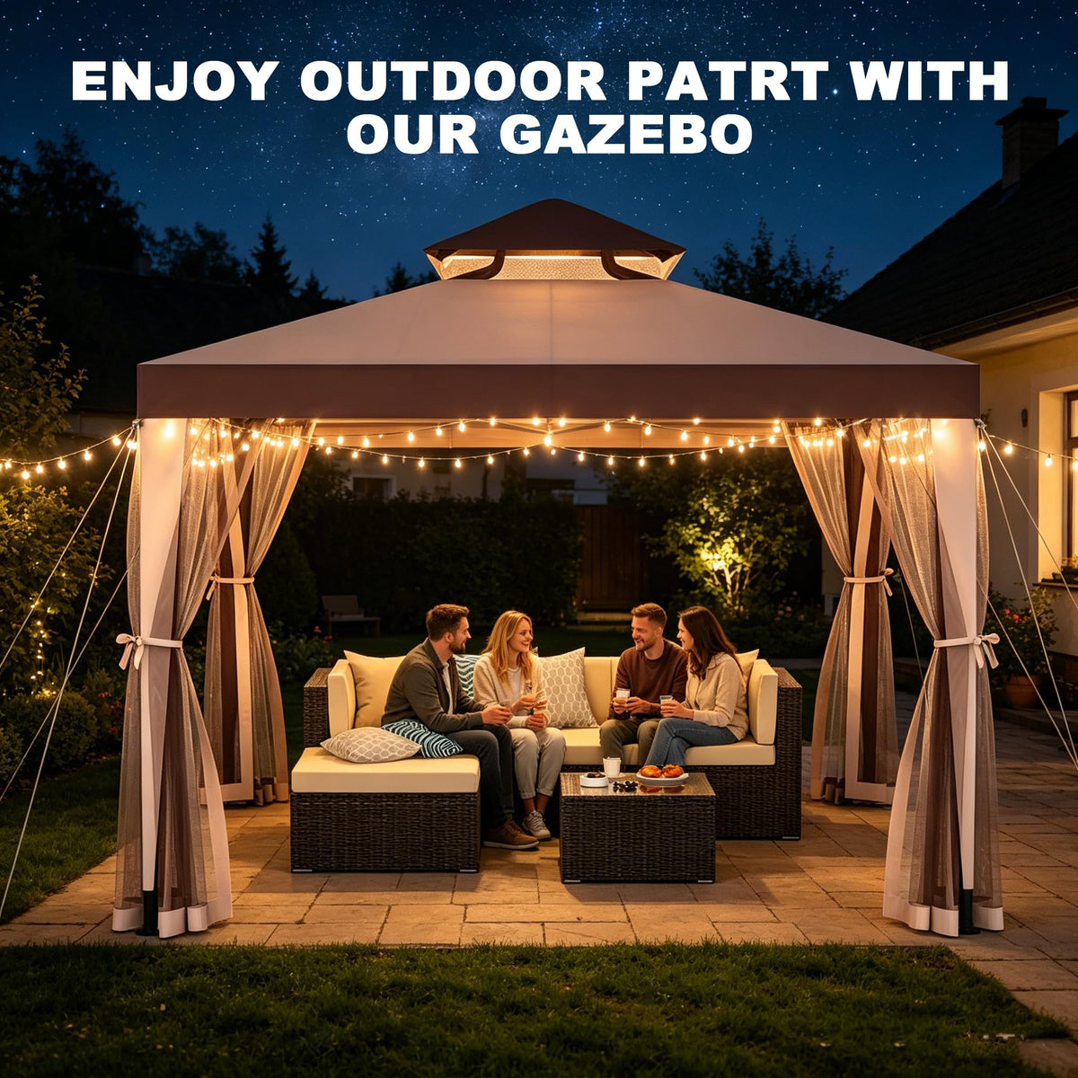 10×10 Outdoor Gazebo Canopy Tent B130