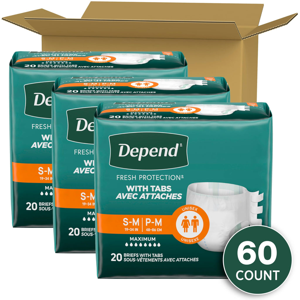 Adult Diapers with Tabs S/M 60 Count Q219027