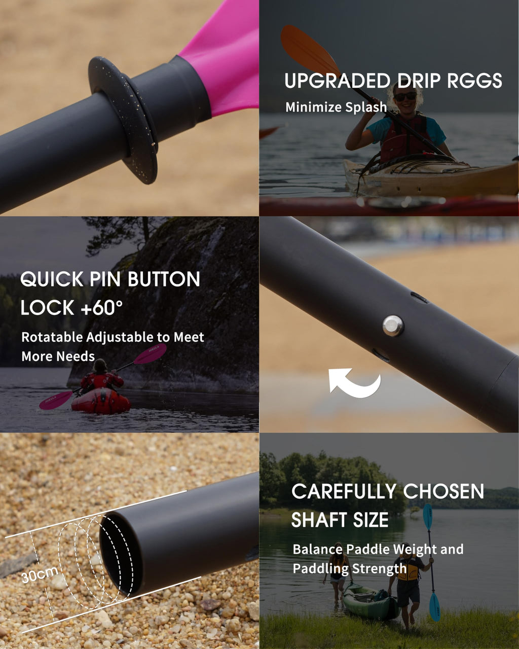 Adjustable Floating Kayak Paddles 3 Piece R563