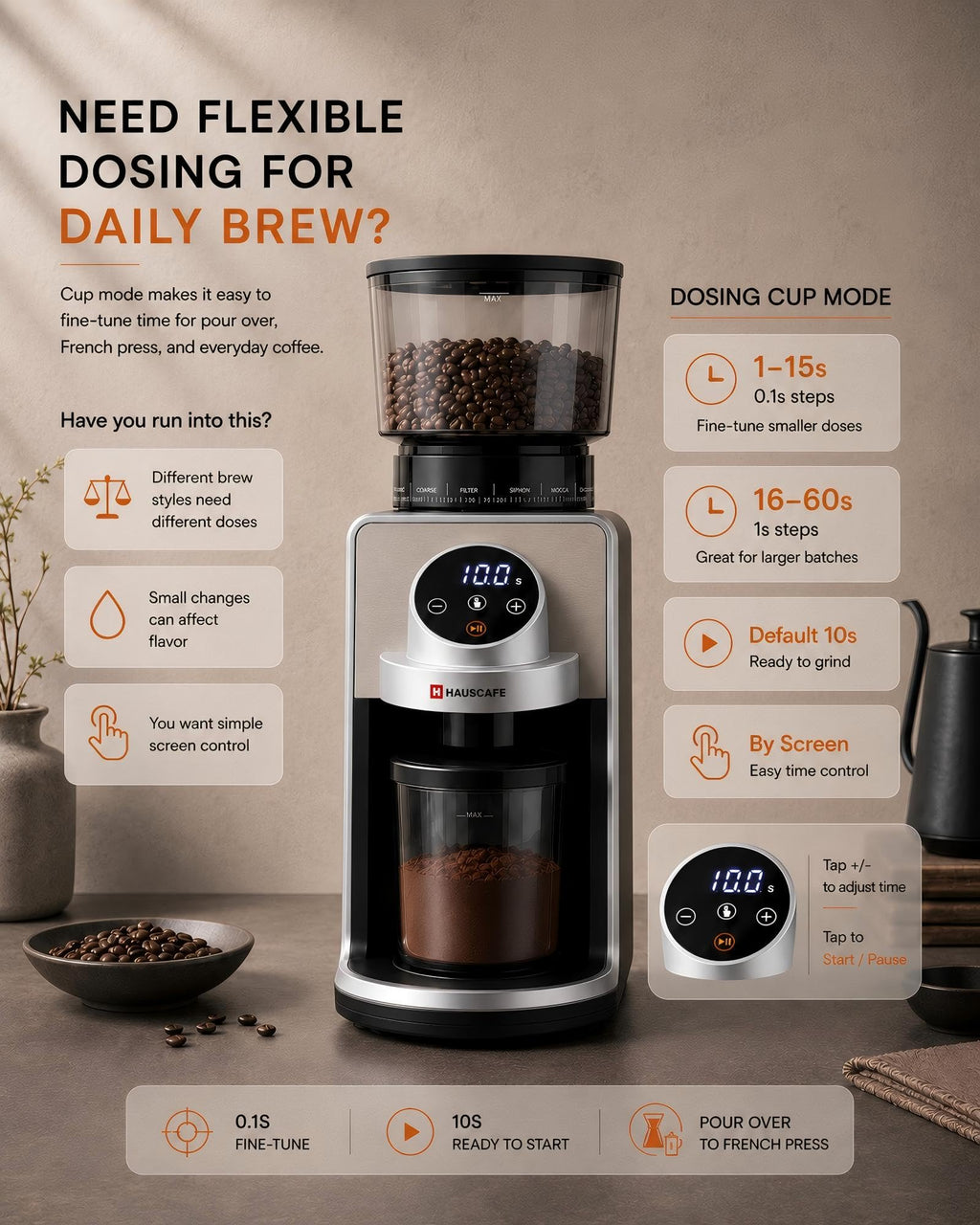 Electric Burr Coffee Grinder with 51 Grind Settings E282962