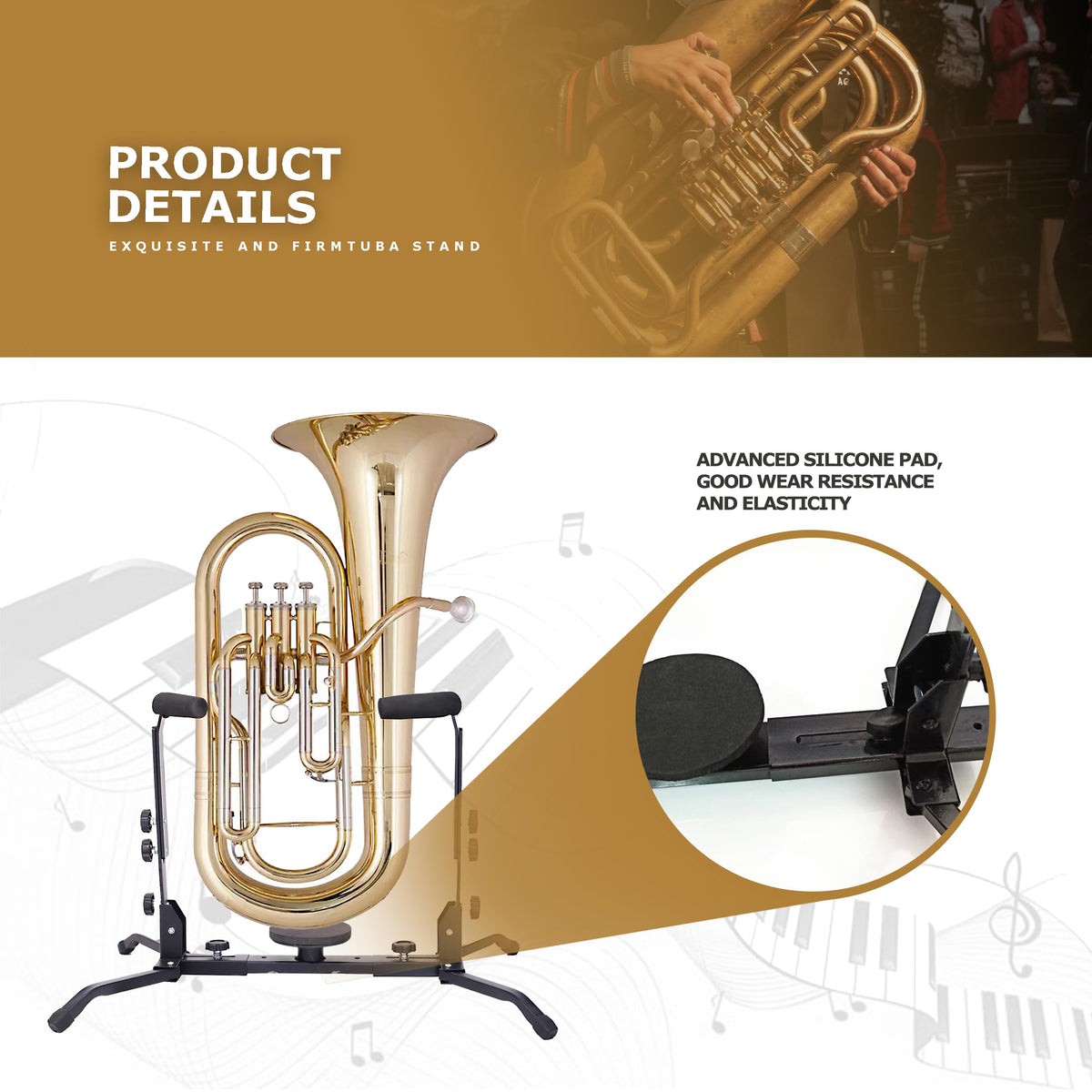 Adjustable Foldable Tuba Stand G306
