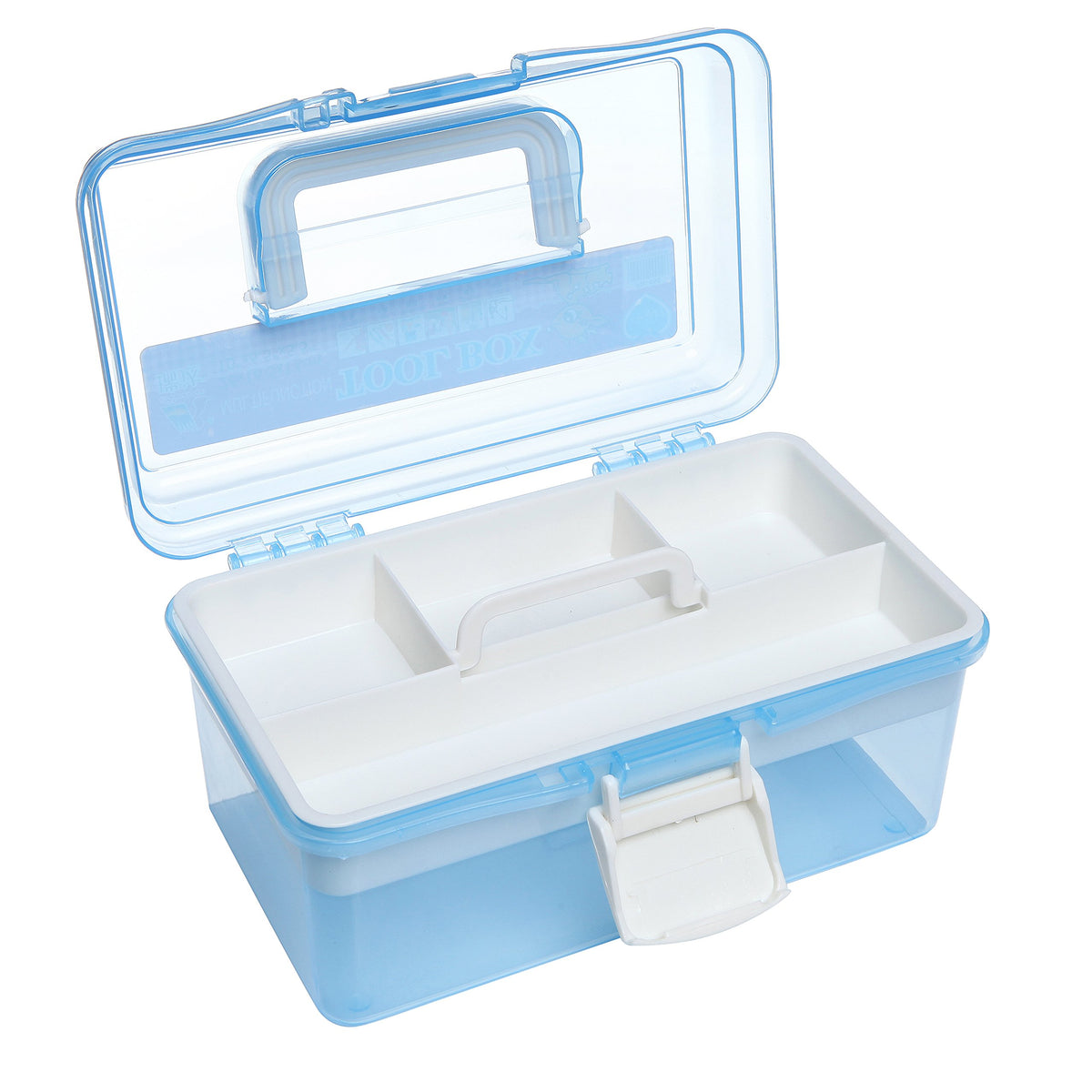 10 Inch Blue Plastic Storage Box with Removable Tray A220