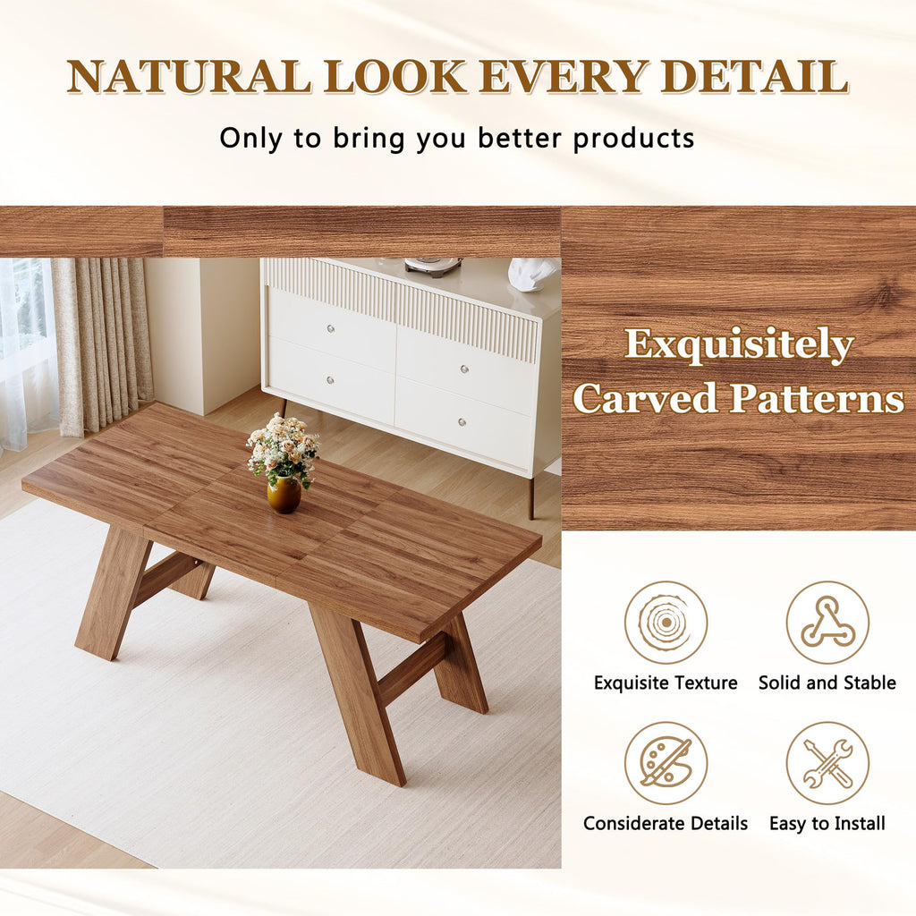 71" Wood Dining Table Set for 8 L707