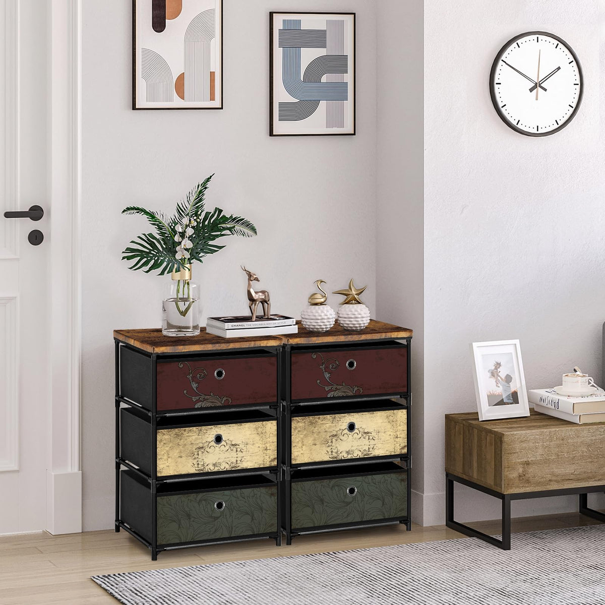 3 Drawer Fabric Nightstand K519383