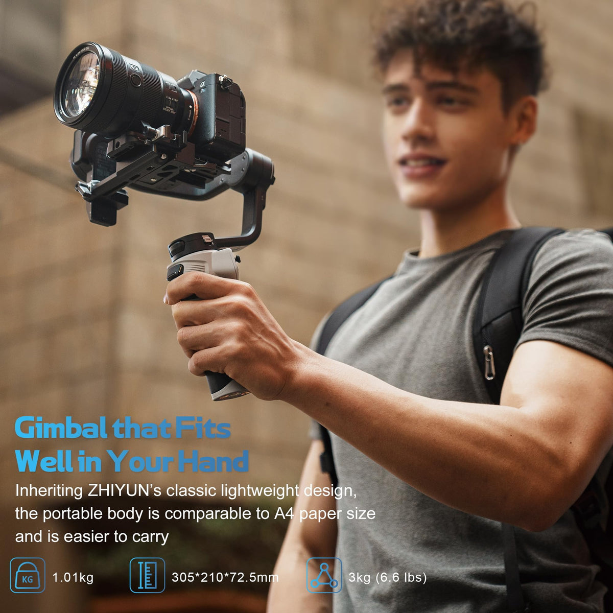 Lightweight 3-Axis Camera Gimbal Stabilizer H341
