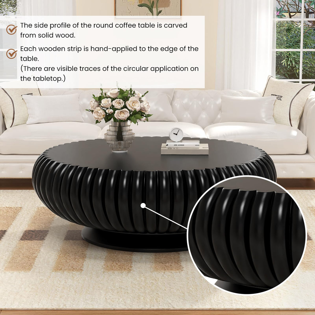 Round Fluted Drum Coffee Table P554407