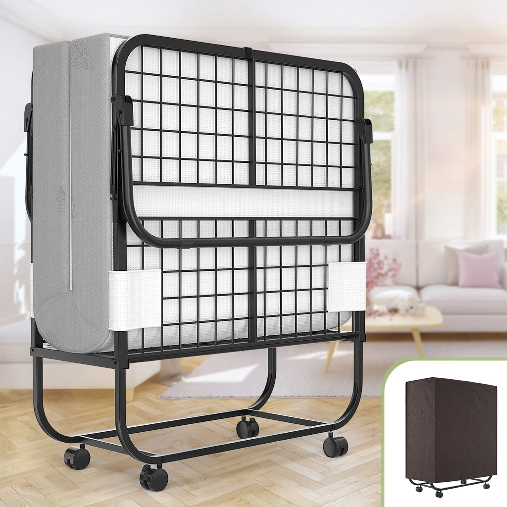 75" x 31" Folding Bed with Memory Foam Mattress C813