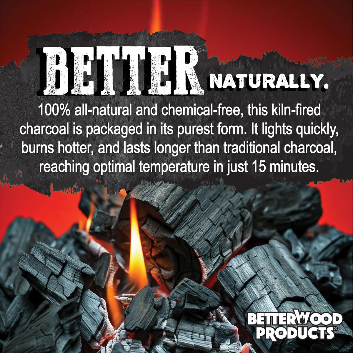100% All Natural Hardwood Lump Charcoal 17.6 Pounds A526773