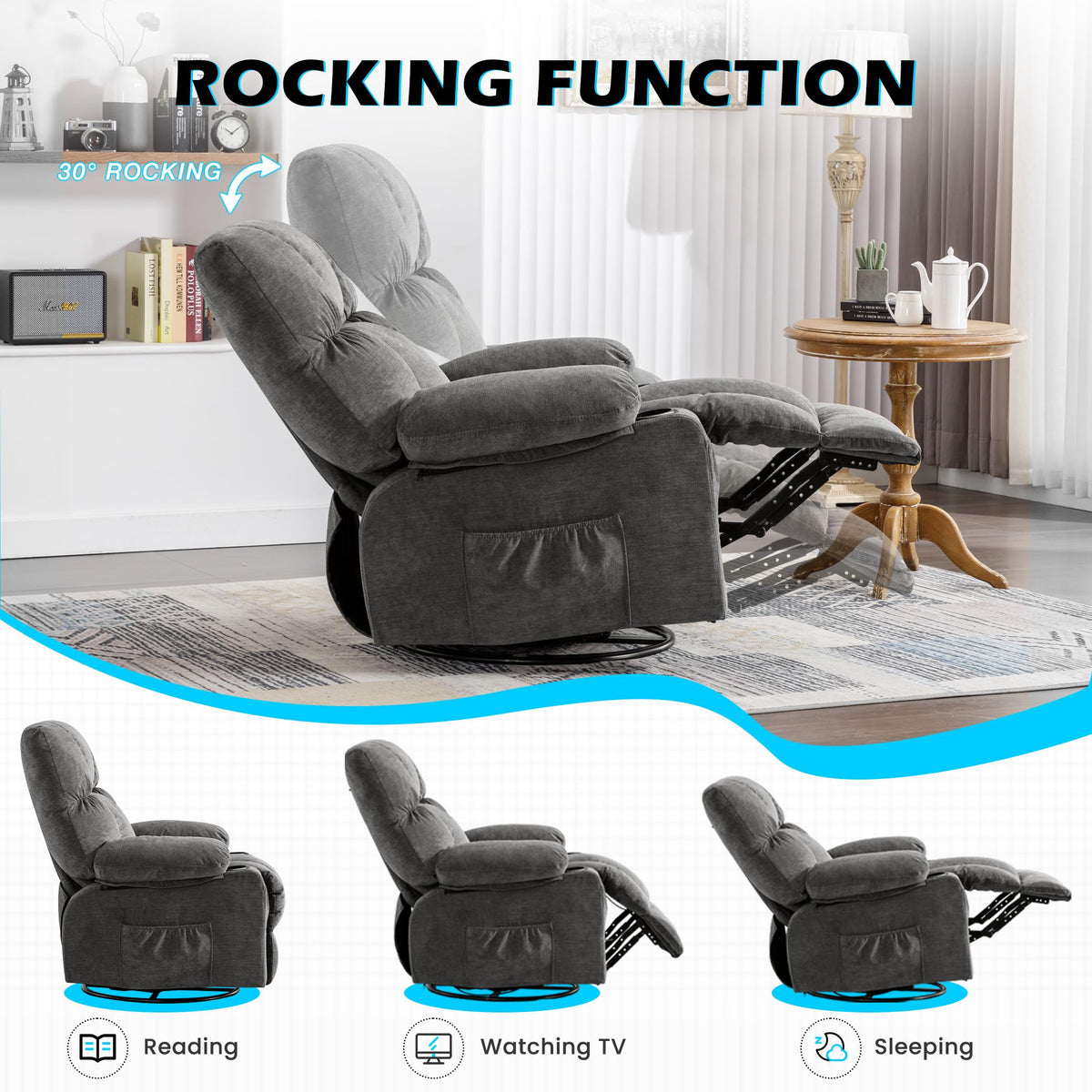 Oversized Recliner Chair with Massage and Heat F412802