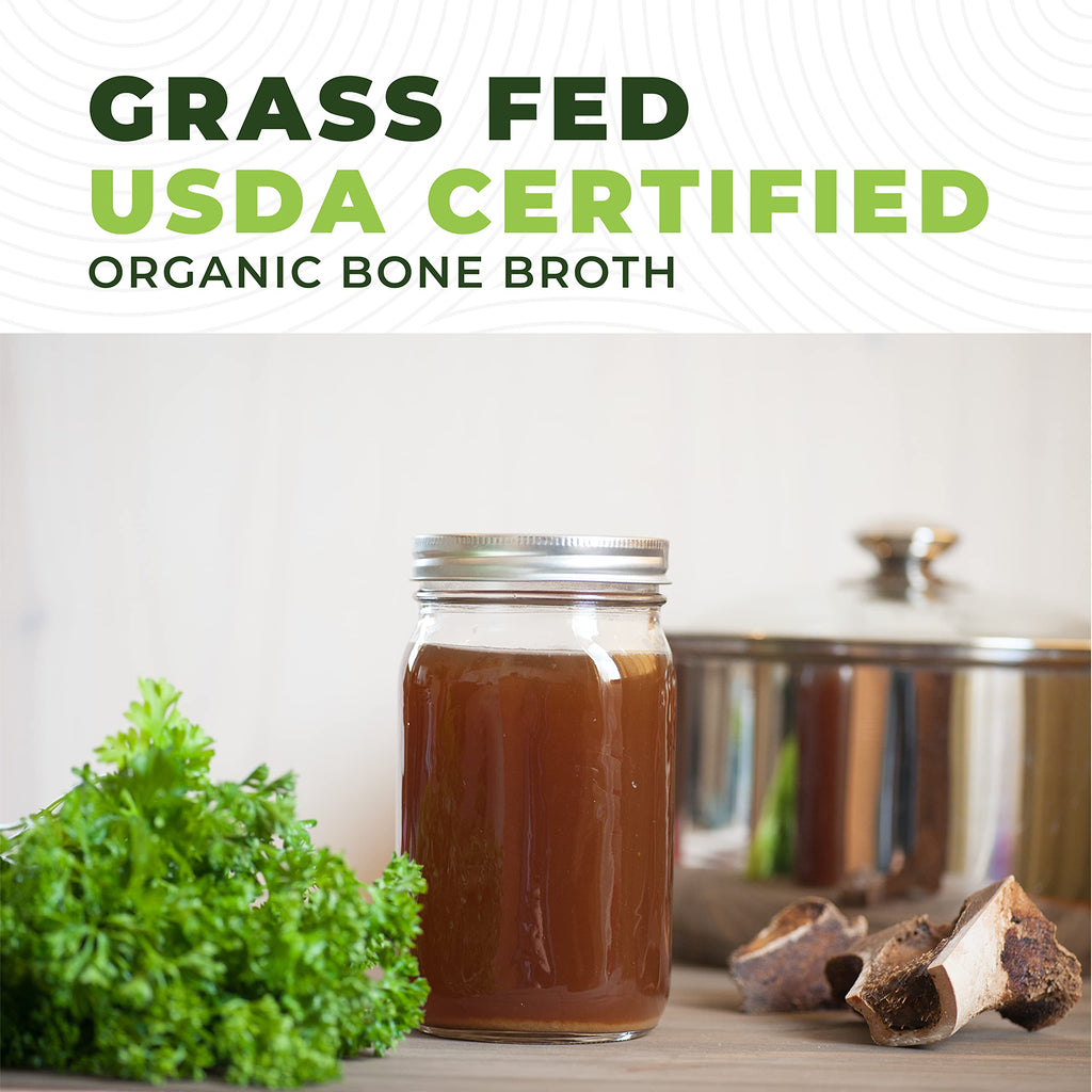 Organic Grass Fed Beef Bone Broth Protein Powder 16oz E1542