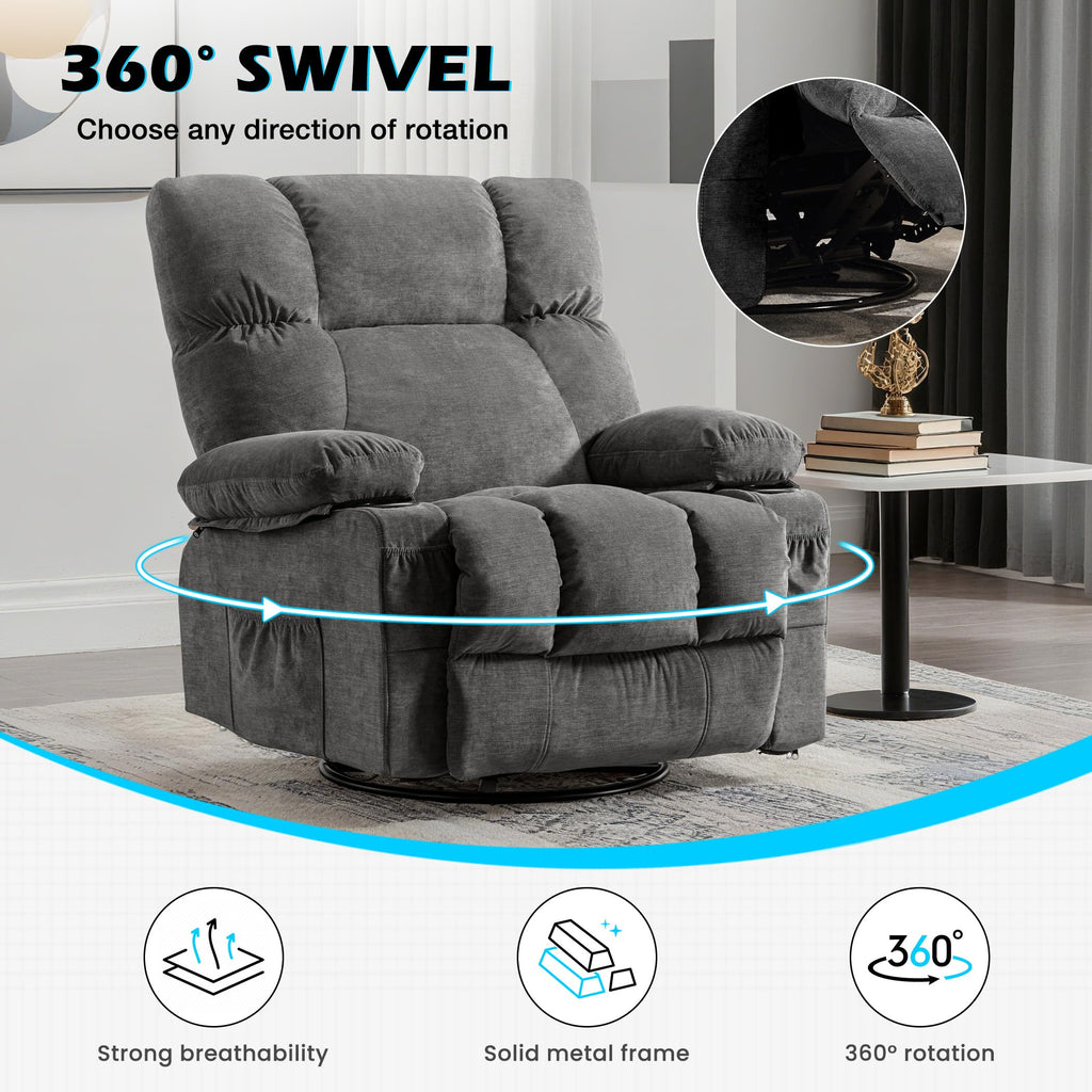 Oversized Recliner Chair with Massage and Heat F412802