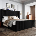 Queen Size Platform Bed Frame with Reading Lights J4488