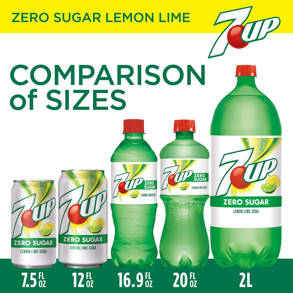 Zero Sugar 7-Up Soda, 12 Oz (Pack of 24) A374000