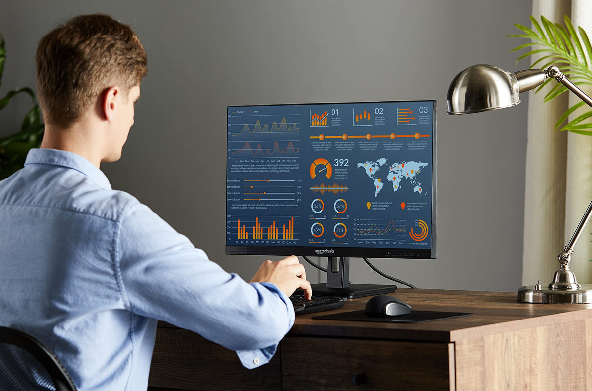 24-inch Full HD IPS Monitor, 75 Hz, 1080P, HDMI, Display Port, VGA, Built-in Speakers, Black I15714