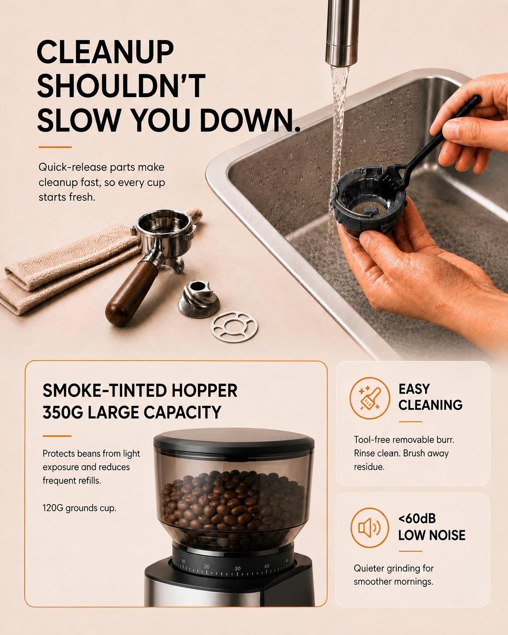 Electric Burr Coffee Grinder with 51 Grind Settings E282962