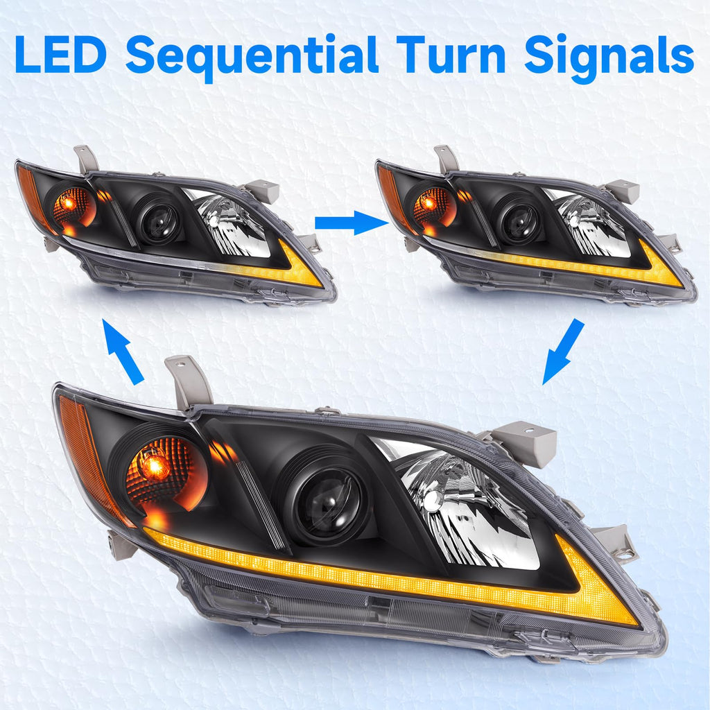 LED DRL Headlight Assembly Pair C8477