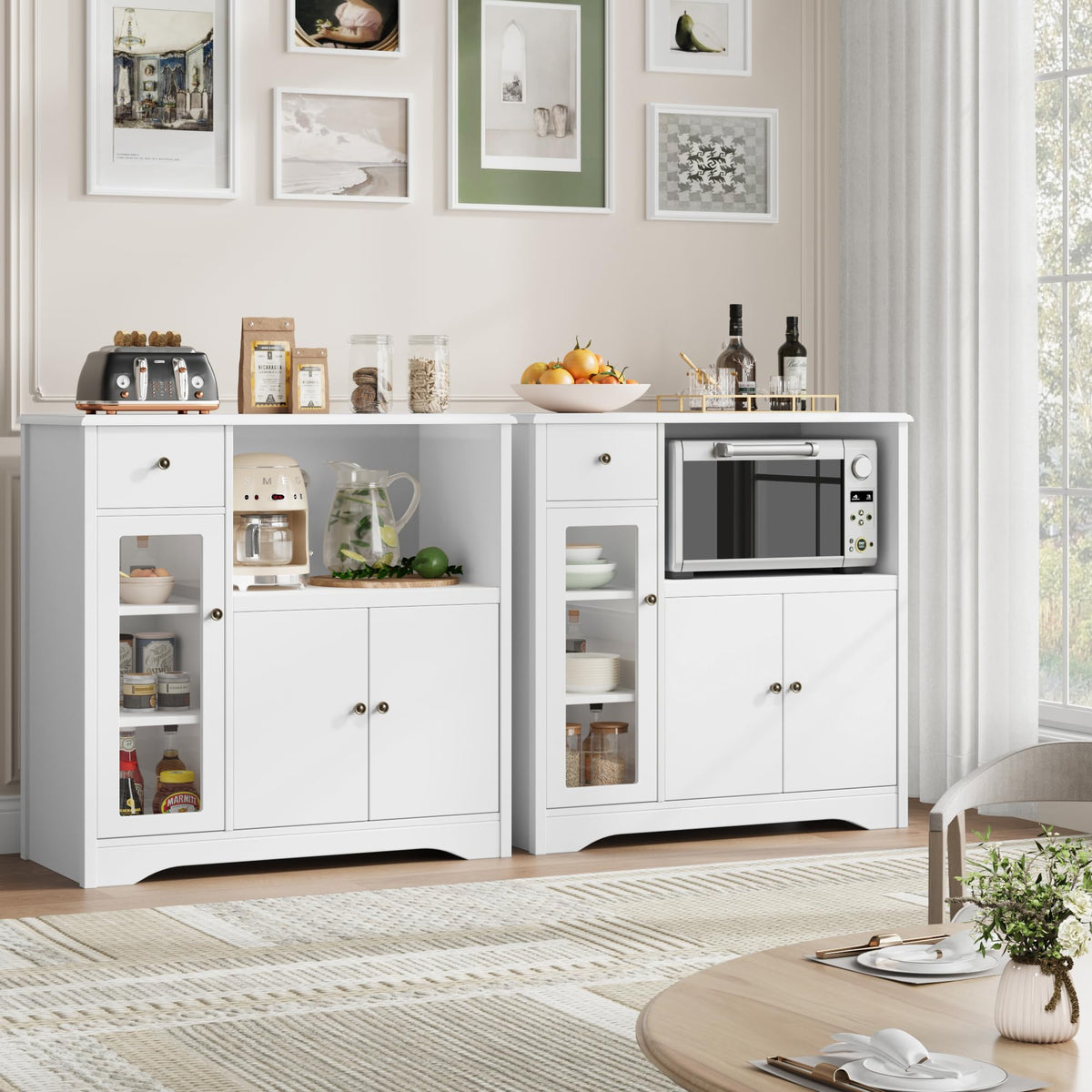 White Microwave Cabinet X4386